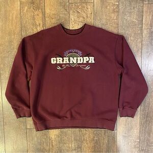 vintage golf grandpa crew embroidered burgundy red
